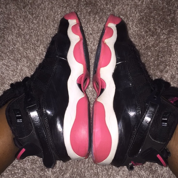 Pink Black and White Jordans Rings